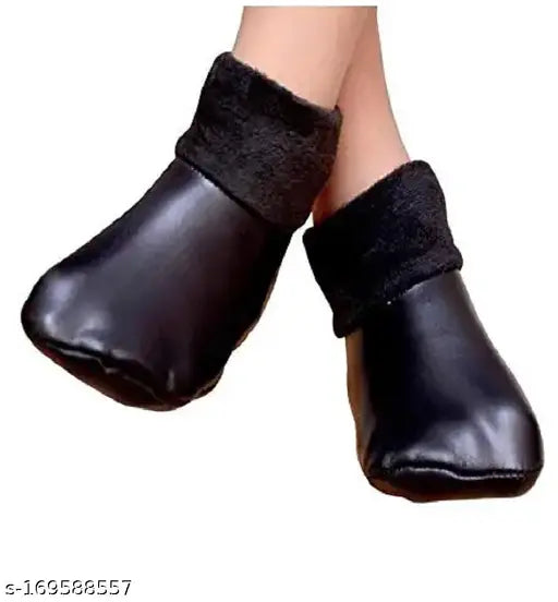 Winter Warm PU Leather Non-Slip Socks For Men Women