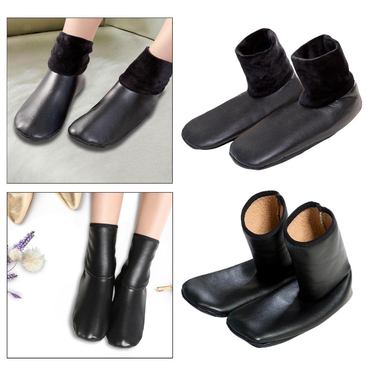 Winter Warm PU Leather Non-Slip Socks For Men Women